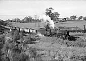 Ex-LMS 4-6-0 5MT No 44828 is seen entering the spur to Hall End & Birch Coppice Colliery from the Kingsbury Branch