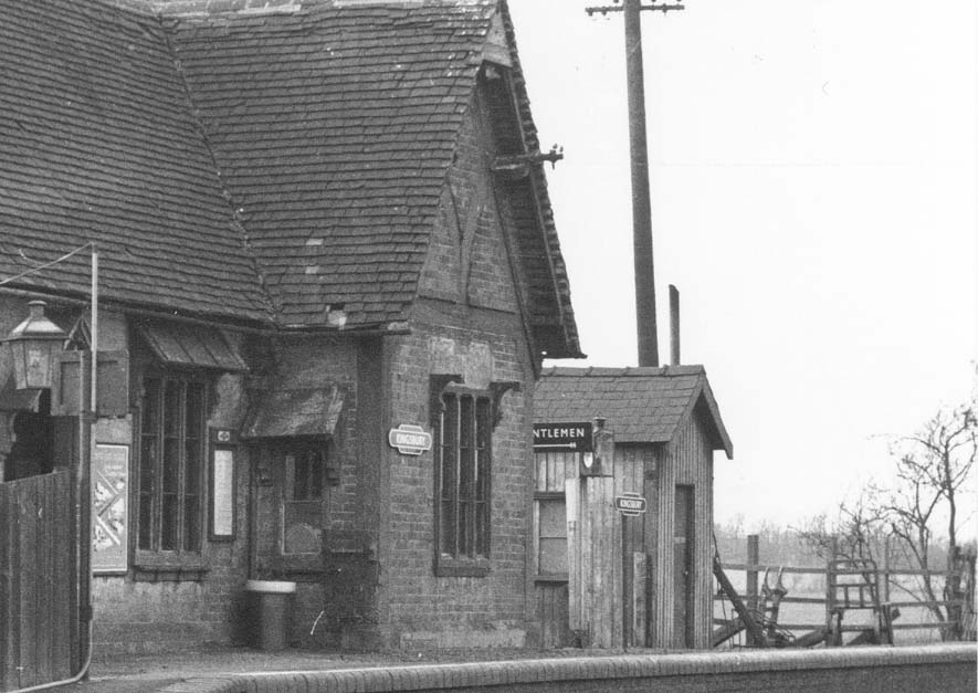 Close up showing the front platform facade to Kingsbury station