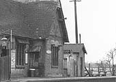 Close up view showing the platform facade of Kingsbury station's main passenger building