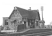View of Kingsbury station's main passenger facility  located at the Birmingham end of the up platform