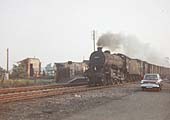An ex-LNER B1 4-6-0 passes through Kingsbury  whilst at the head of an up  fully fitted express freight train