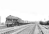 Ex-LMS 'rebuilt Royal Scot' 4-6-0 No 46141 'The North Staffordshire Regiment' leaves Kingsbury Colliery branch sidings