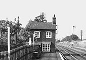 Close up showing the stationmaster's very small house which aslso formed the end of the up platform