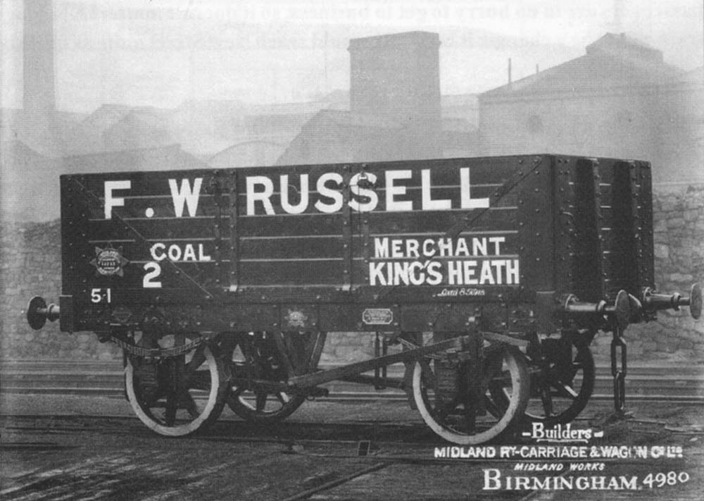 A new Midland Railway Carriage & Wagon Company Ltd 8 ton 5 plank coal wagon destined for Kings Heath