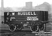 A new Midland Railway Carriage & Wagon Company Ltd 8 ton 5 plank coal wagon destined for Kings Heath