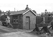 Kings Heath Station's weigh bridge and office located outside of the goods yard and at the bottom of Station Drive