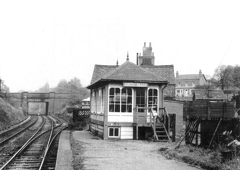 Another view of Kings Heath Signal Box and the short siding beyond seen on 25th October 1964