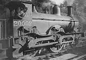 Ex-Midland Railway outside curved frame Kirtley 2-4-0 No 20002 is seen leaving Kings Heath for Camp Hill