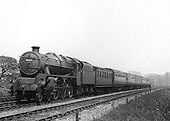 LMS Stanier 4-6-0 "Black 5" No 5013 on an express train near Kings Norton