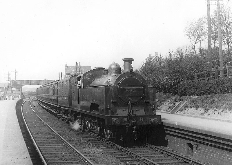 Ex-MR 0-6-4T 'Flatiron' No 2027 standing at the up platform prior to the quadrupling of the station