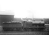 Ex-MR 0-6-0 4F No 4040, just a few months after being outshopped new, pauses during its duties in the goods yard