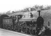 LMSR 1P 2-4-0 No.22 heads a Birmingham bound train standing at Kings Norton station on Saturday 7th November 1931