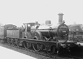 Ex-MR 1P outside-framed 2-4-0 No 198 seen on a local Evesham passenger train