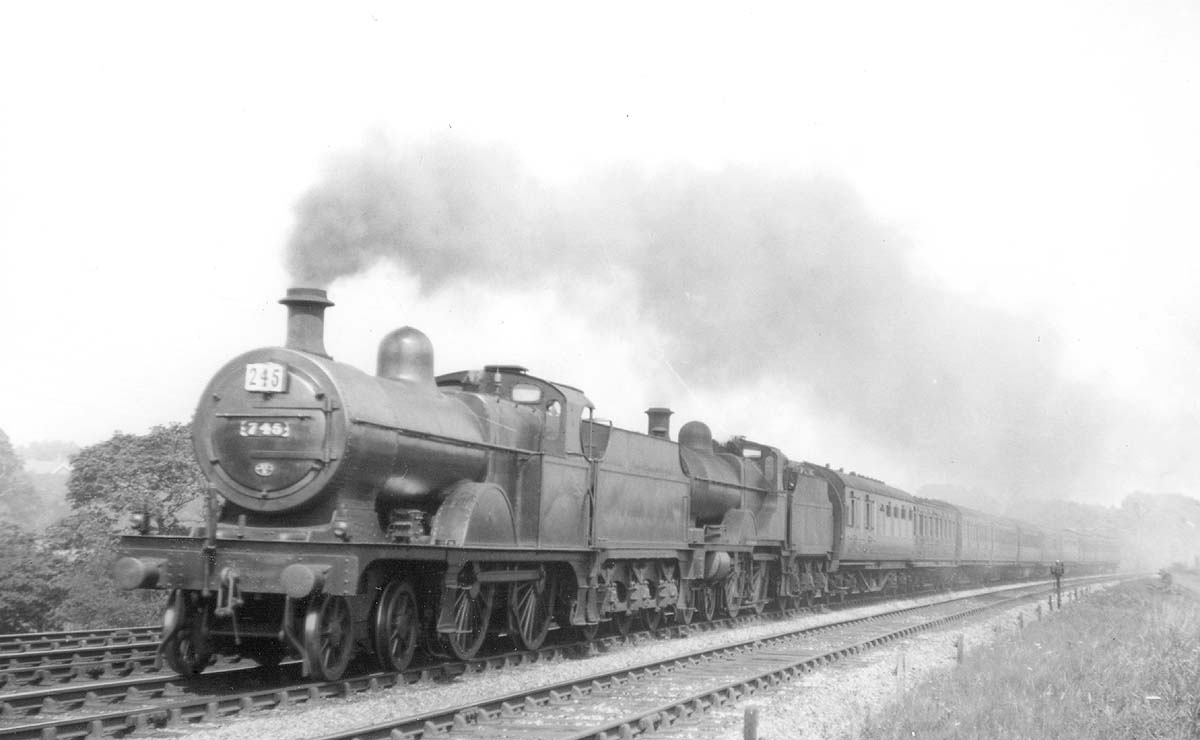 Ex-MR 4-4-0 class 3P No 745 doubleheads ex-MR 4-4-0 Compound No 1001 during the summer of 1937