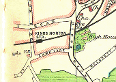 Map showing Station Road which ran from Camp Lane and crossed the railway via a level crossing