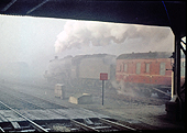 Ex-LMS 5XP 4-6-0 No 45561 'Saskatchewan' storms through Kings Norton on a very foggy morning