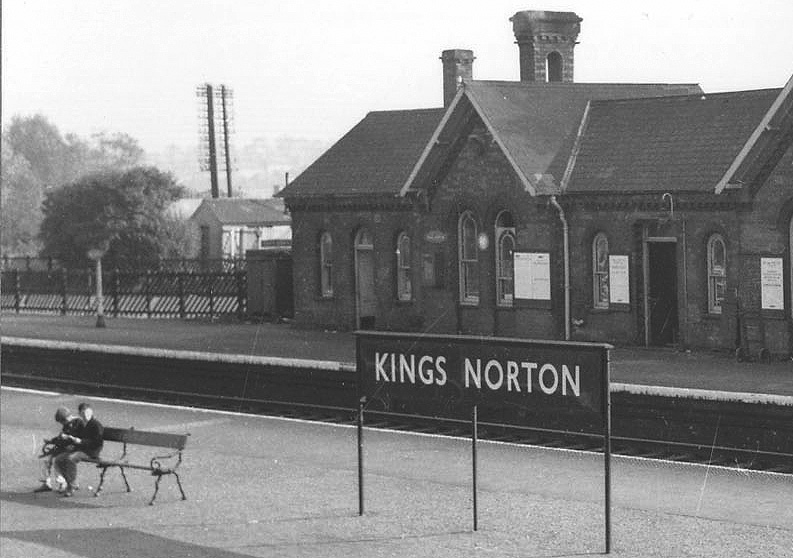 Close up showing the main enterance to Kings Norton station and its late Victorian features