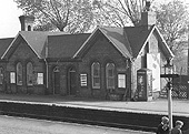 Close up showing the Northfield end of the station and further architectural features of the building