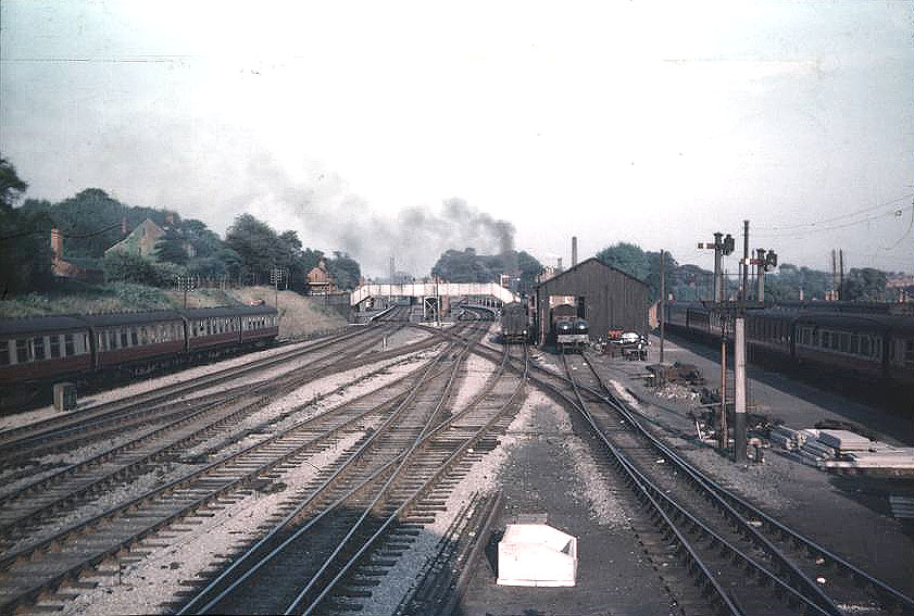View of the approach to Kings Norton station taken from the goods yard signal box