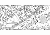 A 1902 Ordnance Survey Map showing Lawley Street Goods Station and its 1895 Goods & Grain Warehouse on the right
