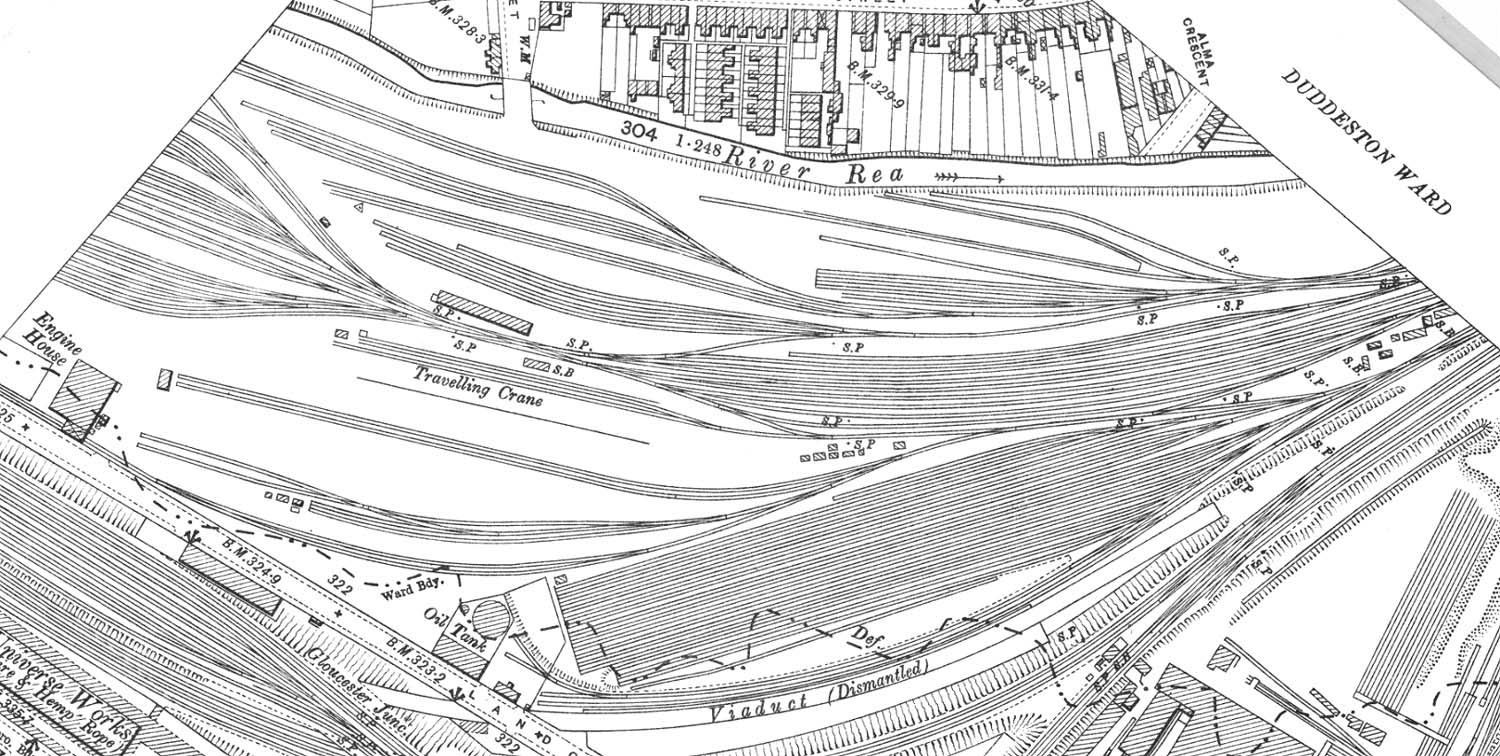 A 1902 Ordnance Survey Map showing Lawley Street Goods Station extensive sidings and reception roads