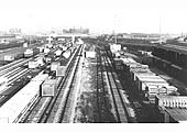 View looking towards Saltley showing the new freightliner terminal in the foreground on 6th November 1969