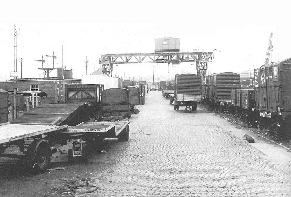 View of Lawley Street Goods Depot showing the overhead electric travelling crane and the use of containers to facilitate more a flexible method of transporting goods