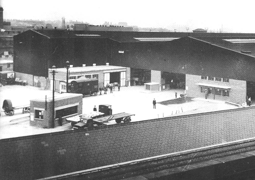 Close up showing the new weighbridge and office and other offices relating to handle freight traffic