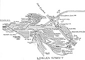 A 1938 schematic drawing of Lawley Street goods yard showing the various capacities of the sidings