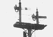 A rear view of the same Lawley Street bracket signal which had LMS disc signals fitted to the post