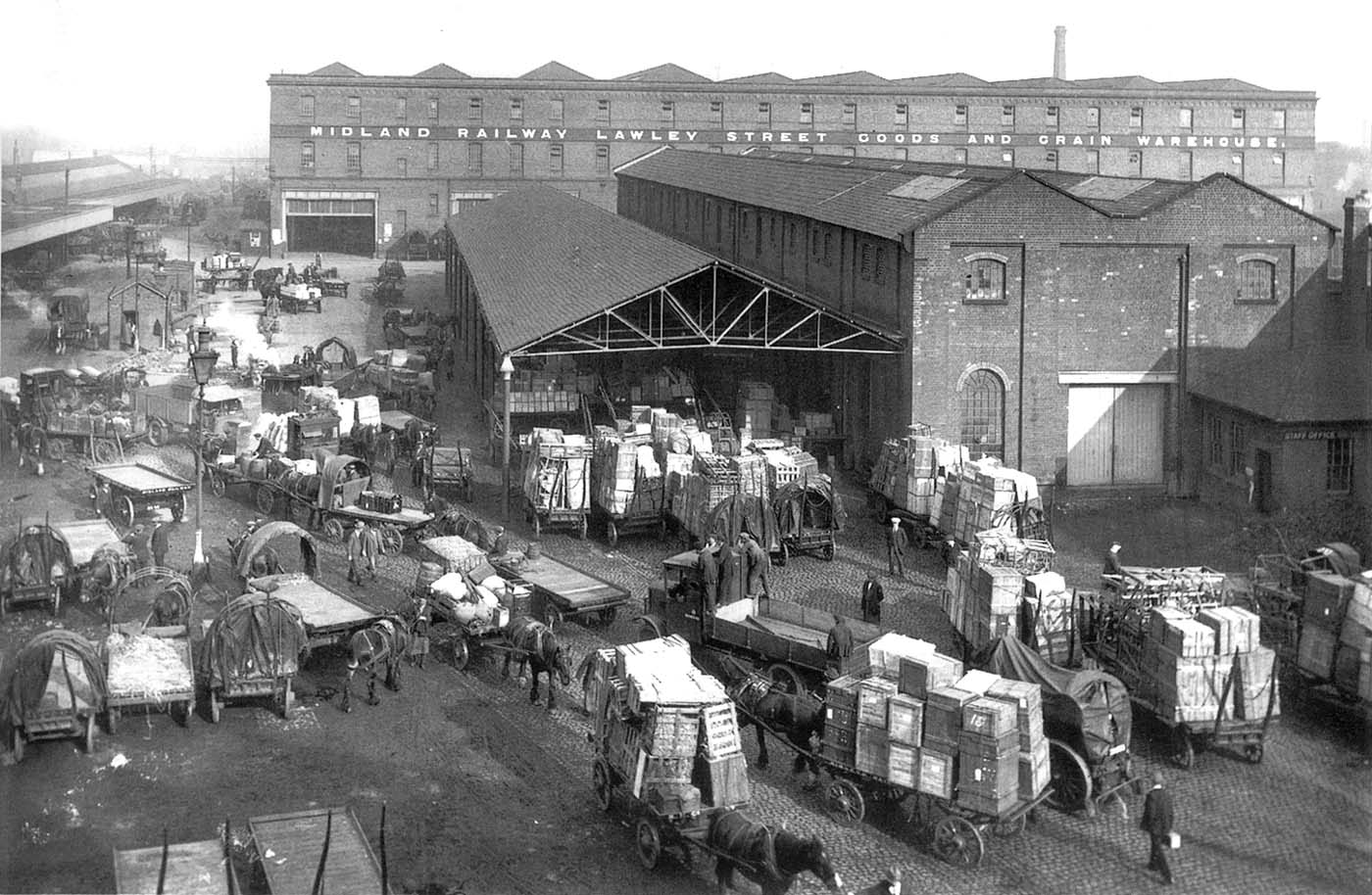 View from the general offices located on the corner of Lawley Street and Viaduct Street showing the 'Empties' building