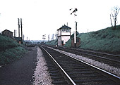 Looking towards Birmingham with the junction on the left and Lifford Station Junction signal box on the right