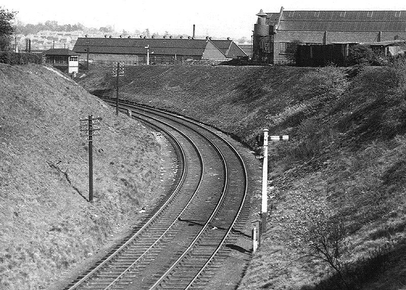 View of Lifford Curve facing towards Lifford Station Junction signal box and the main line to Camp Hill via Kings Norton