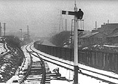 Looking along the Canal branch towards Bournville with the junction signal box seen in the middle distance