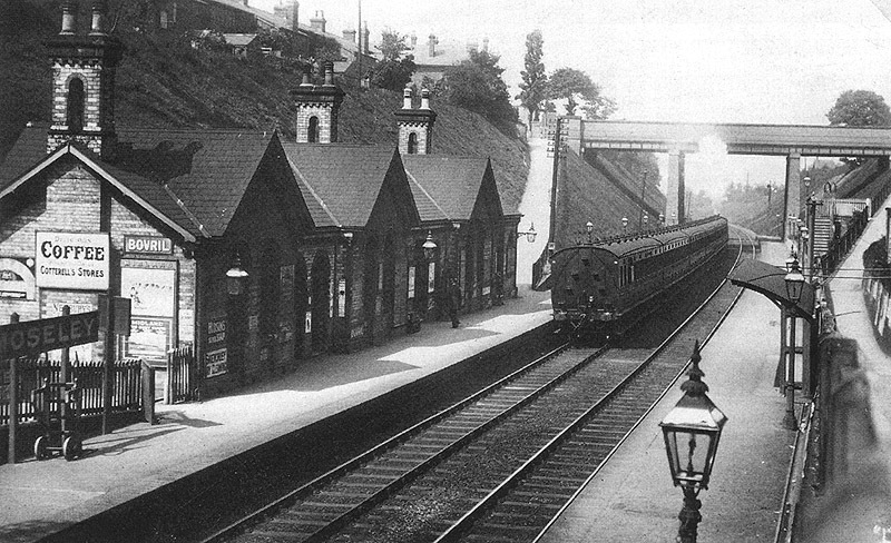 View of a Birmingham suburban service departing the Moseley's up platform en-route to Birmingham New Street station