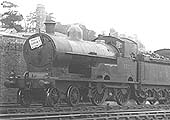 Close up of ex-LNWR 4-4-0 No 5327 'E Nettlefold' with a 'Cadbury's Excursion to Bournville' headboard