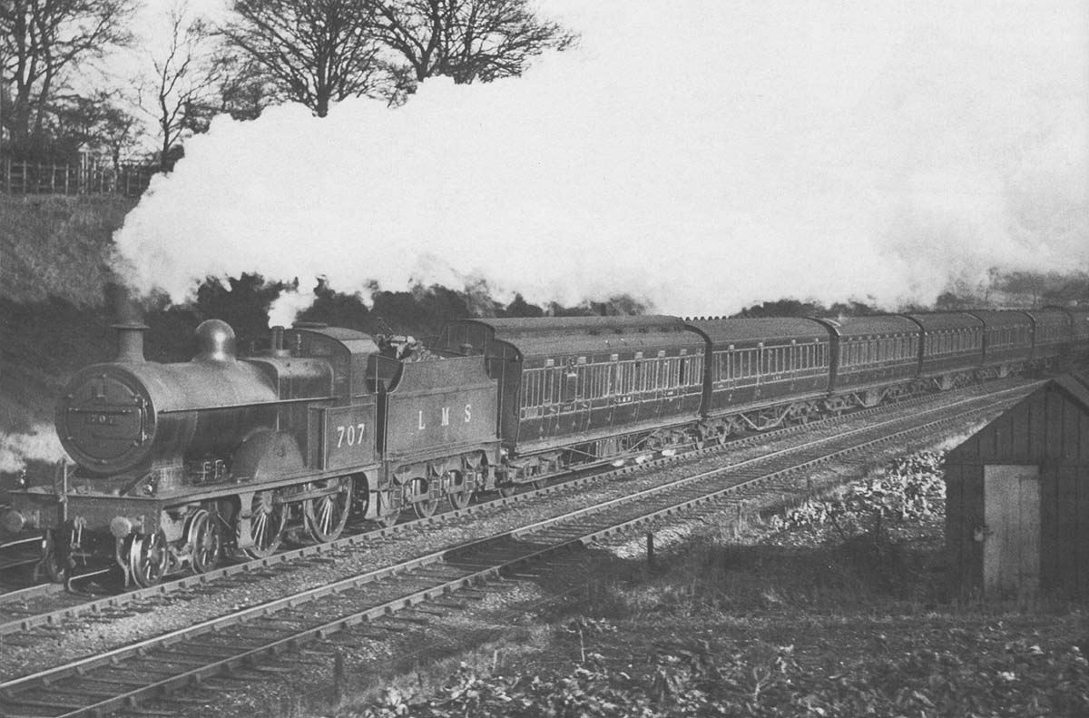 Ex-MR 3P 4-4-0 No 707 is working hard on a York to Bristol express