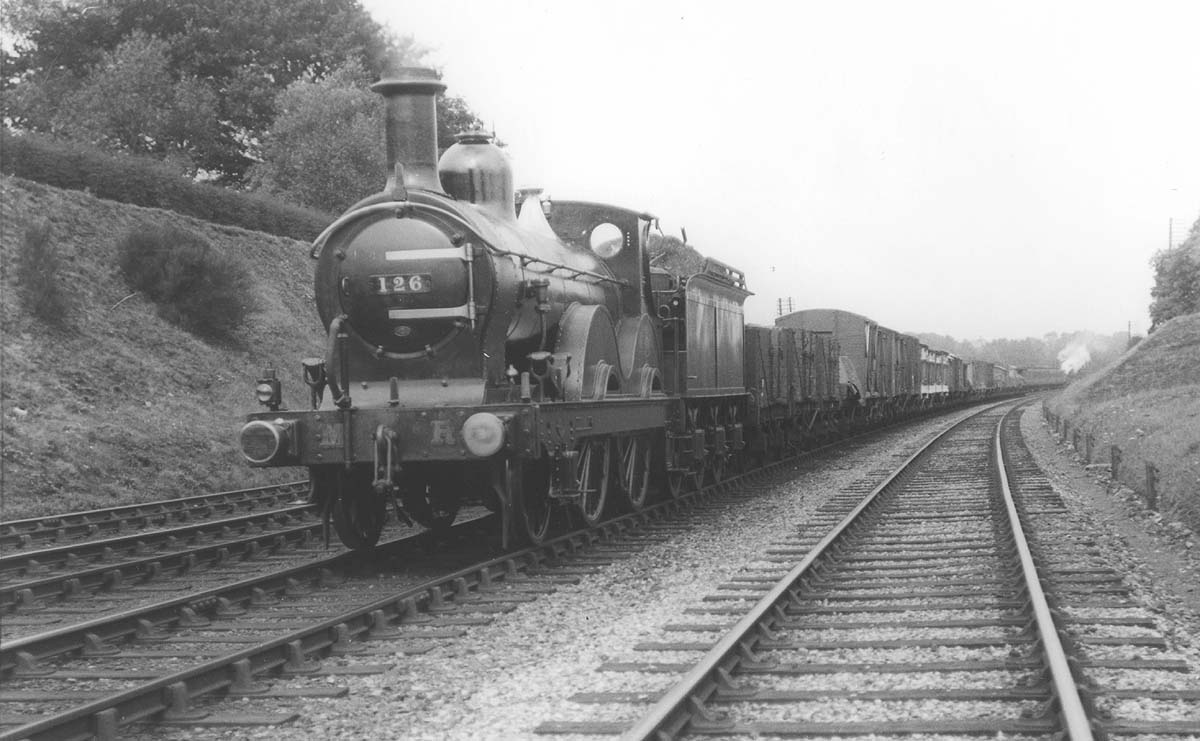 MR 1P 2-4-0 No 126 is seen on a goods working in August 1921