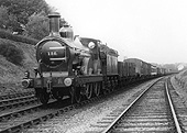 Midland Railway 2-4-0 1P No 126 is seen on a mixed goods working near Northfield during August 1921