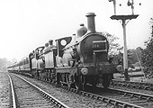 MR 2-4-0 1P No 174 is seen piloting MR 4-4-0 2P No 368 on a passenger train near Northfield on 16th July 1921