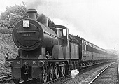 MR 4-4-0 2P No 337 is working hard at the head of a passenger service near Northfield on 6th August 1921