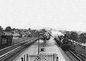 Ex-MR 2F 0-6-0 No 58143 is seen at the head of a Permanent Way working on Sunday 8th August 1954