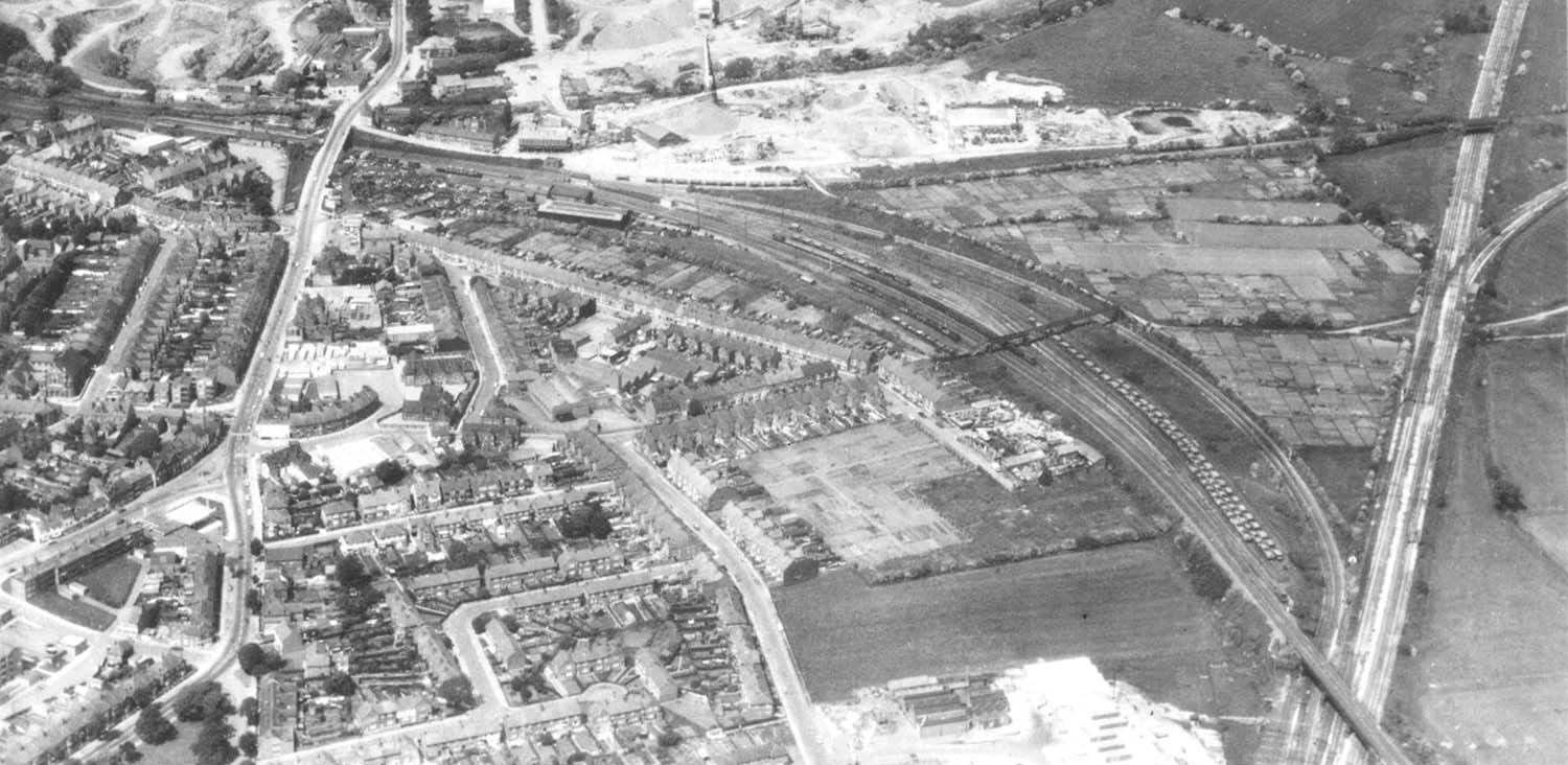 An aerial view of the junctions between the MR's lines to Leicester and Ashby and the Trent Valley Line