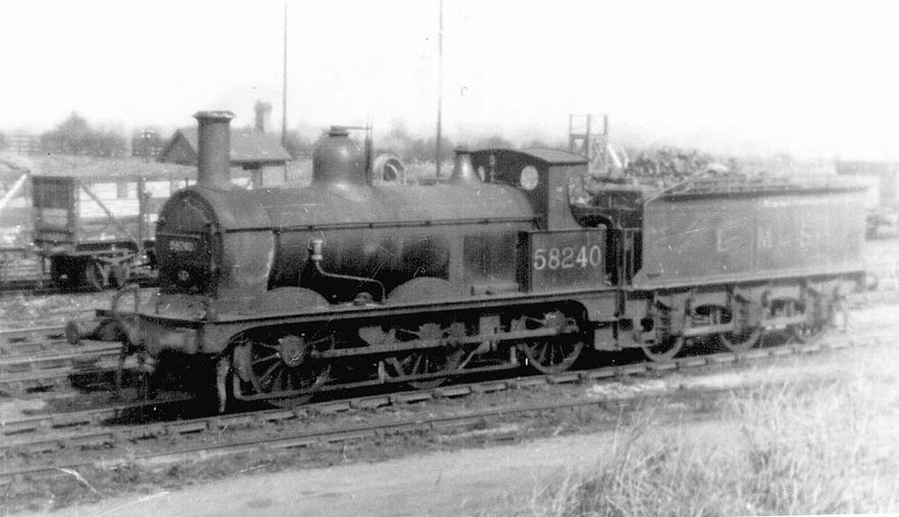 Ex-Midland Railway 2F 0-6-0 No 58240 is seen shunting in the goods yard shortly before it was withdrawn in May 1953