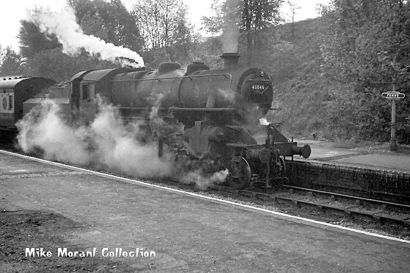 British Railways built 4MT 2-6-0 No 43045 passes through Penns on an ordinary passenger service