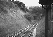 View of the portal of Redditch tunnel and the Y point which connected both lines passing through the station