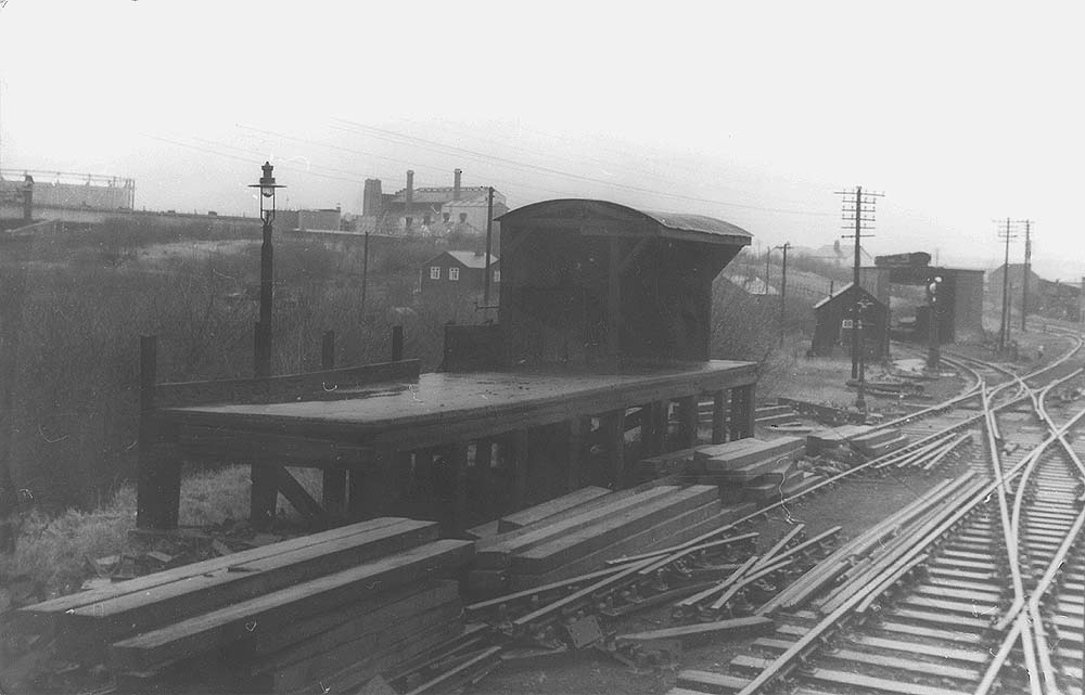 An undated late view of Redditch coaling stage and the approach to the locomotive shed 
