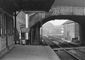 Close up showing the steps of the passenger footbridge sited at the northern end of Redditch station