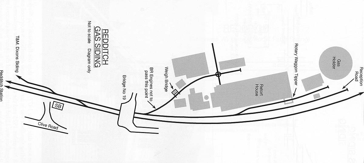 Warwickshire Railways A schematic of an undated plan of Redditch Gas
