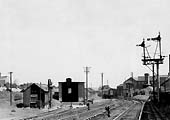 Looking north towards Barnt Green with the shed on the left and Redditch North Signal Box on the right